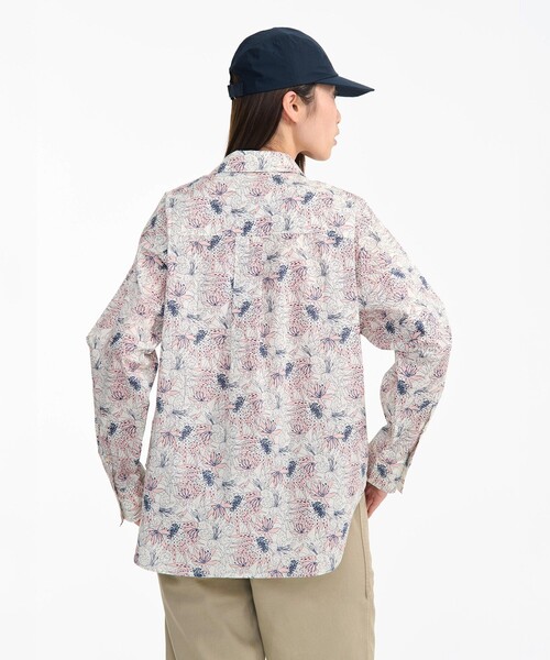 AIGLE（エーグル）の「オールオーバーリバティープリントロングスリーブシャツ サイドスリット（シャツ/ブラウス・レディース・オフホワイト/ホワイト・L/S/M）」の13枚目の写真