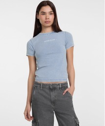 GUESS JEANS Ss Cn Slim Logo Print Tee 半袖Tシャツ レディース