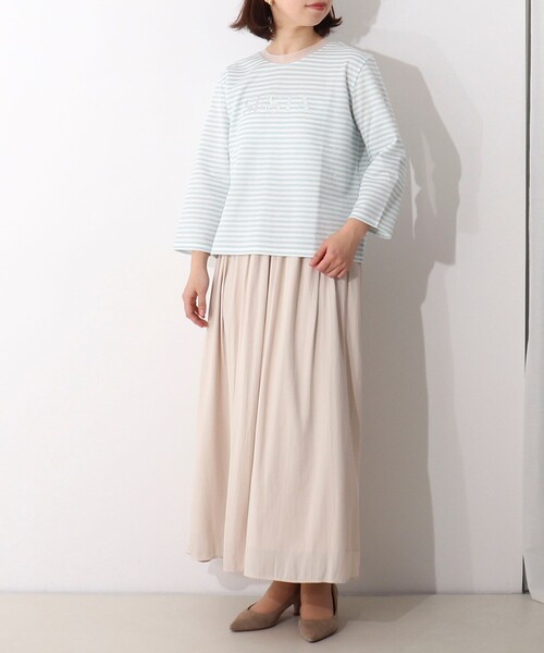 MICO COULIER（ミコクリエ）の「ラメボーダーロゴT（Tシャツ/カットソー・レディース・グレー系その他/ブルー系その他・38）」の3枚目の写真