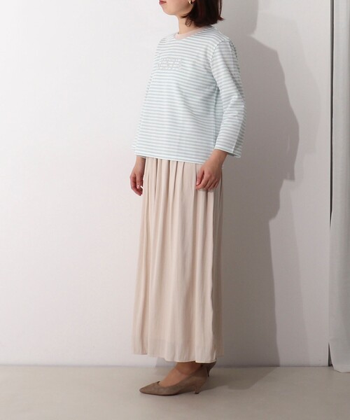 MICO COULIER（ミコクリエ）の「ラメボーダーロゴT（Tシャツ/カットソー・レディース・グレー系その他/ブルー系その他・38）」の4枚目の写真