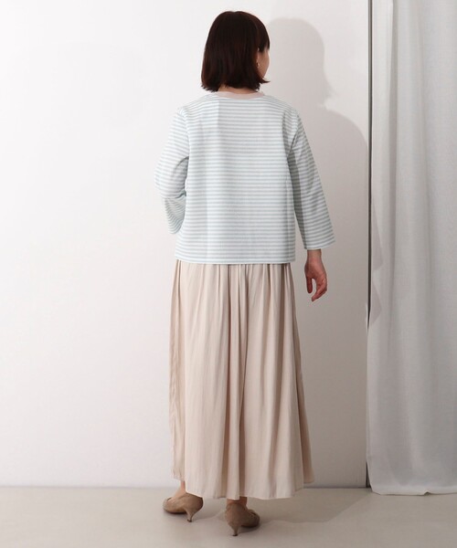 MICO COULIER（ミコクリエ）の「ラメボーダーロゴT（Tシャツ/カットソー・レディース・グレー系その他/ブルー系その他・38）」の5枚目の写真