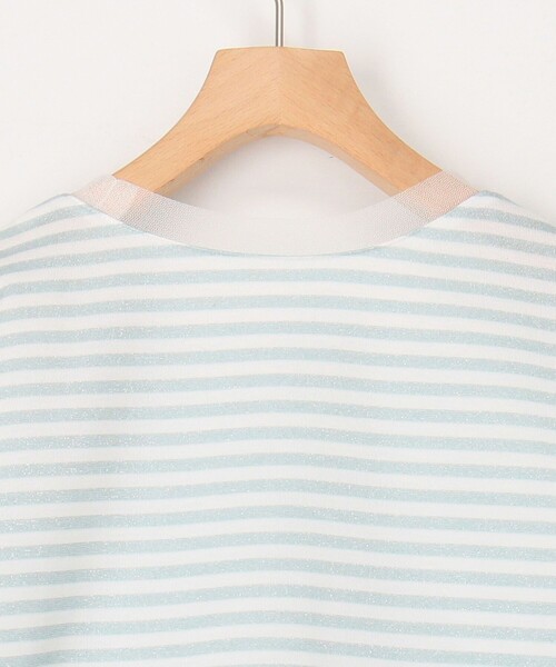 MICO COULIER（ミコクリエ）の「ラメボーダーロゴT（Tシャツ/カットソー・レディース・グレー系その他/ブルー系その他・38）」の9枚目の写真