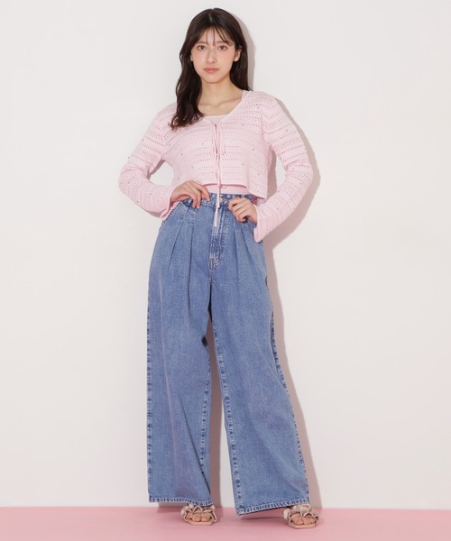 すぐ届く【JILL by JILL】可愛い EDWIN デニム ワイド パンツ 楽天市場】EDWINコラボセミフレアデニムパンツ JILL by JILL