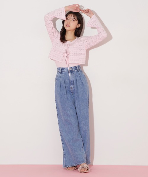 セール】◇EDWINコラボタックワイドパンツ（デニムパンツ