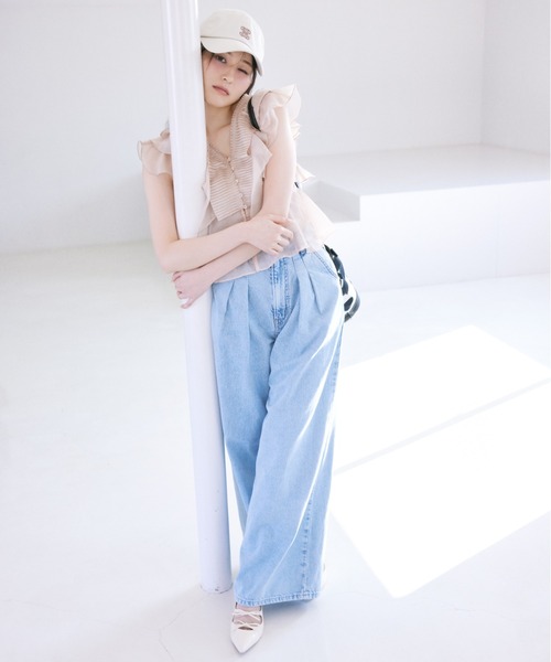 セール】◇EDWINコラボタックワイドパンツ（デニムパンツ