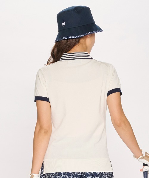 le coq sportif GOLF(ルコックスポルティフゴルフ)の「ニット半袖シャツ(ニット/セーター・レディース・ホワイト/グリーン/レッド/ネイビー・3L/M/XL/S/L)」の6枚目の写真
