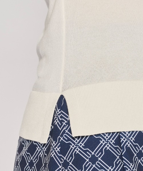 le coq sportif GOLF(ルコックスポルティフゴルフ)の「ニット半袖シャツ(ニット/セーター・レディース・ホワイト/グリーン/レッド/ネイビー・3L/M/XL/S/L)」の10枚目の写真