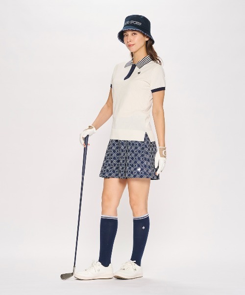 le coq sportif GOLF(ルコックスポルティフゴルフ)の「ニット半袖シャツ(ニット/セーター・レディース・ホワイト/グリーン/レッド/ネイビー・3L/M/XL/S/L)」の11枚目の写真