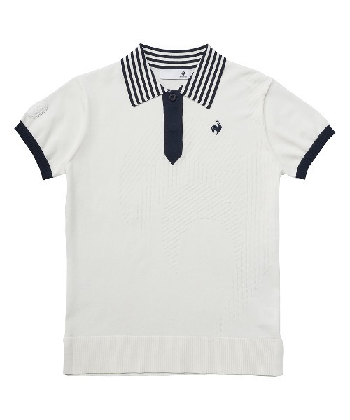 le coq sportif GOLF(ルコックスポルティフゴルフ)の「ニット半袖シャツ(ニット/セーター・レディース・ホワイト/グリーン/レッド/ネイビー・3L/M/XL/S/L)」の14枚目の写真