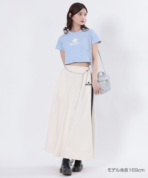 マリークワント MARY QUANT ロゴテープクロップド Tシャツ （ホワイト） MARY QUANT tシャツ マリークワント mary quant ロゴテープ