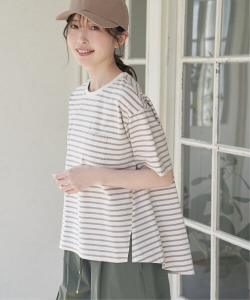 ikka(イッカ)の「【プチプラ1990円(税抜)】コットンUSA半袖ポケットTシャツ(Tシャツ/カットソー・レディース・ホワイト/ブラック/スカイブルー/オフホワイト/グレー/クリアイエロー・M/L/S)」の7枚目の写真