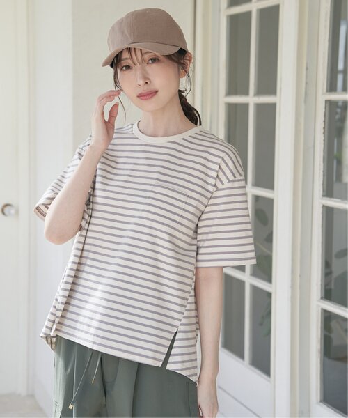 ikka(イッカ)の「【プチプラ1990円(税抜)】コットンUSA半袖ポケットTシャツ(Tシャツ/カットソー・レディース・ホワイト/ブラック/スカイブルー/オフホワイト/グレー/クリアイエロー・M/L/S)」の8枚目の写真