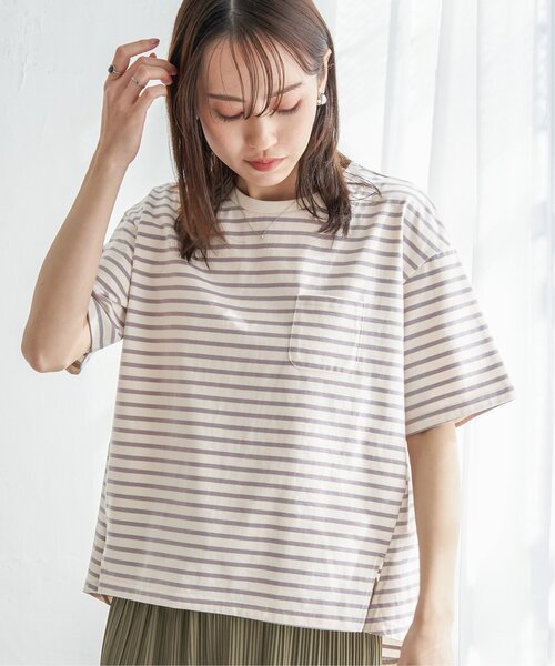ikka(イッカ)の「【プチプラ1990円(税抜)】コットンUSA半袖ポケットTシャツ(Tシャツ/カットソー・レディース・ホワイト/ブラック/スカイブルー/オフホワイト/グレー/クリアイエロー・M/L/S)」の12枚目の写真