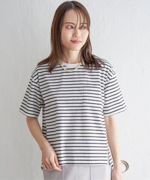 ikka(イッカ)の「【プチプラ1990円(税抜)】コットンUSA半袖ポケットTシャツ(Tシャツ/カットソー・レディース・ホワイト/ブラック/スカイブルー/オフホワイト/グレー/クリアイエロー・M/L/S)」の16枚目の写真