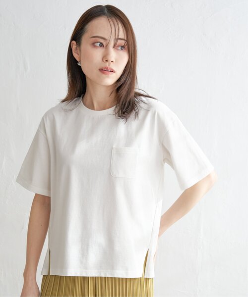 ikka(イッカ)の「【プチプラ1990円(税抜)】コットンUSA半袖ポケットTシャツ(Tシャツ/カットソー・レディース・ホワイト/ブラック/スカイブルー/オフホワイト/グレー/クリアイエロー・M/L/S)」の19枚目の写真