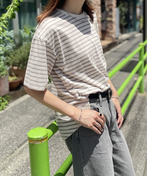 ikka(イッカ)の「【プチプラ1990円(税抜)】コットンUSA半袖ポケットTシャツ(Tシャツ/カットソー・レディース・ホワイト/ブラック/スカイブルー/オフホワイト/グレー/クリアイエロー・M/L/S)」の4枚目の写真