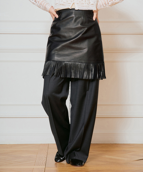IENA LA BOUCLE（イエナラブークル）の「IENA LA BOUCLE レザーフリンジミニスカート（スカート・レディース・キャメル/ブラック・36/38）」の20枚目の写真