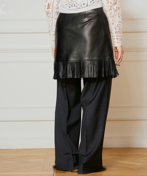 IENA LA BOUCLE（イエナラブークル）の「IENA LA BOUCLE レザーフリンジミニスカート（スカート・レディース・キャメル/ブラック・36/38）」の22枚目の写真