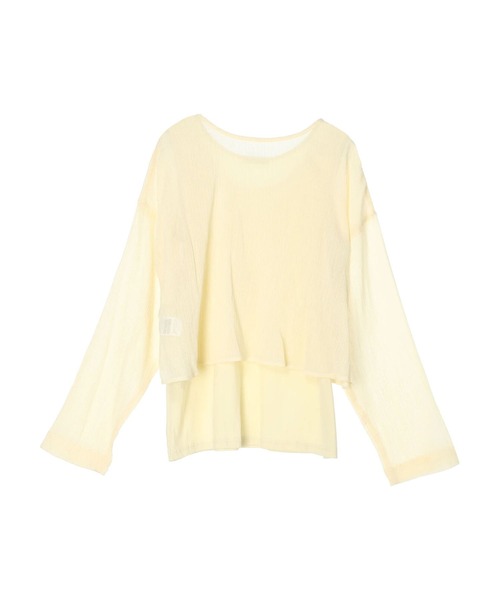 earth music&ecology（アースミュージックアンドエコロジー）の「【WEB限定/セットアイテム】SET2点クレープリボンブラウス＋インナー（カーディガン/ボレロ・レディース・ライトブルー/ミント/イエロー・FREE）」の21枚目の写真