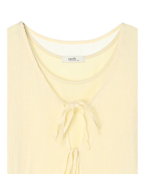 earth music&ecology（アースミュージックアンドエコロジー）の「【WEB限定/セットアイテム】SET2点クレープリボンブラウス＋インナー（カーディガン/ボレロ・レディース・ライトブルー/ミント/イエロー・FREE）」の22枚目の写真