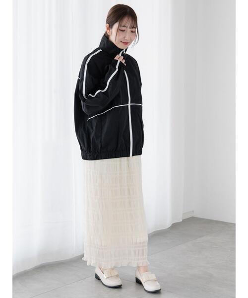 Te chichi TERRASSE(テチチテラス)の「シャーリングナロースカート(スカート・レディース・グリーン/ブラック/オフホワイト・F)」の16枚目の写真