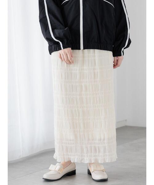 Te chichi TERRASSE(テチチテラス)の「シャーリングナロースカート(スカート・レディース・グリーン/ブラック/オフホワイト・F)」の17枚目の写真