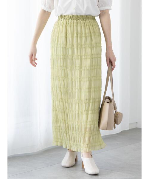 Te chichi TERRASSE(テチチテラス)の「シャーリングナロースカート(スカート・レディース・グリーン/ブラック/オフホワイト・F)」の20枚目の写真