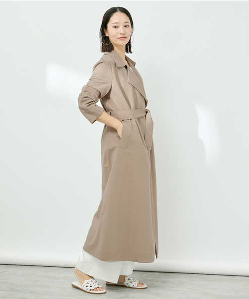 HARRIS WHARF LONDON(ハリスワーフロンドン)の「HARRIS WHARF LONDON ハリス・ワーフ・ロンドン Woman Long Trench(トレンチコート・レディース・ベージュ・SMALL)」の21枚目の写真