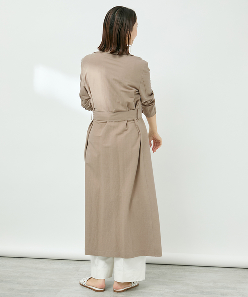 HARRIS WHARF LONDON(ハリスワーフロンドン)の「HARRIS WHARF LONDON ハリス・ワーフ・ロンドン Woman Long Trench(トレンチコート・レディース・ベージュ・SMALL)」の12枚目の写真