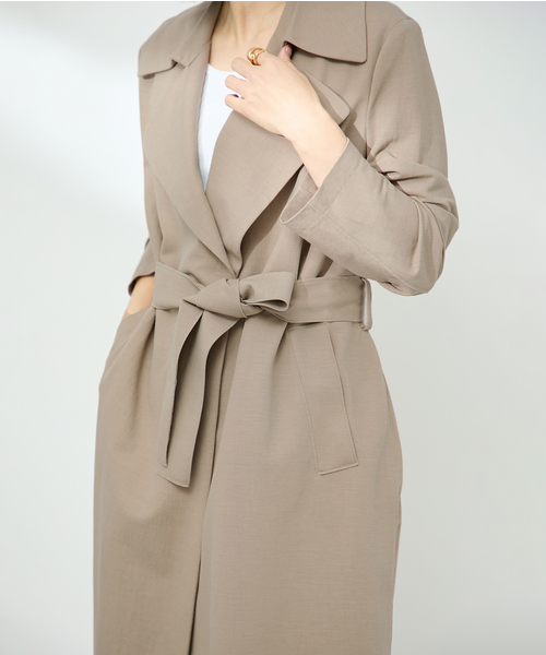 HARRIS WHARF LONDON(ハリスワーフロンドン)の「HARRIS WHARF LONDON ハリス・ワーフ・ロンドン Woman Long Trench(トレンチコート・レディース・ベージュ・SMALL)」の13枚目の写真