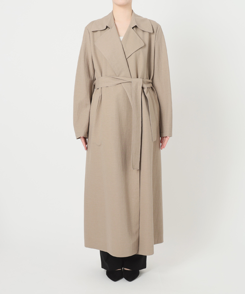 HARRIS WHARF LONDON(ハリスワーフロンドン)の「HARRIS WHARF LONDON ハリス・ワーフ・ロンドン Woman Long Trench(トレンチコート・レディース・ベージュ・SMALL)」の14枚目の写真