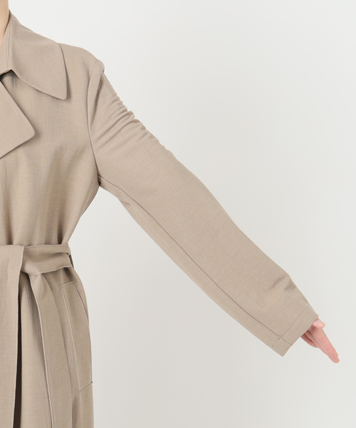 HARRIS WHARF LONDON(ハリスワーフロンドン)の「HARRIS WHARF LONDON ハリス・ワーフ・ロンドン Woman Long Trench(トレンチコート・レディース・ベージュ・SMALL)」の6枚目の写真