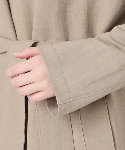 HARRIS WHARF LONDON(ハリスワーフロンドン)の「HARRIS WHARF LONDON ハリス・ワーフ・ロンドン Woman Long Trench(トレンチコート・レディース・ベージュ・SMALL)」の7枚目の写真