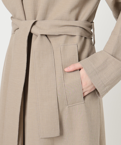 HARRIS WHARF LONDON(ハリスワーフロンドン)の「HARRIS WHARF LONDON ハリス・ワーフ・ロンドン Woman Long Trench(トレンチコート・レディース・ベージュ・SMALL)」の9枚目の写真