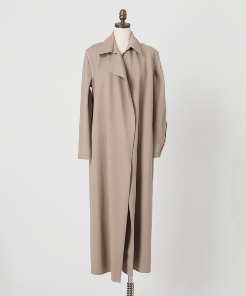 HARRIS WHARF LONDON(ハリスワーフロンドン)の「HARRIS WHARF LONDON ハリス・ワーフ・ロンドン Woman Long Trench(トレンチコート・レディース・ベージュ・SMALL)」の2枚目の写真