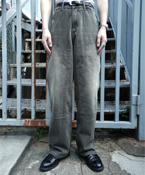 Noen(ノエン)の「ウォッシュドダブルニーデニムパンツ(デニムパンツ・メンズ・ブラック・MEDIUM/LARGE)」の3枚目の写真