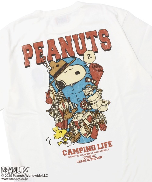 KRIFF MAYER（クリフメイヤー）の「【接触冷感・吸水速乾】スヌーピープリントT(寝袋)（Tシャツ/カットソー・メンズ・オフホワイト/ブルー/チャコール/レッド/カラフル・MEDIUM/LARGE/X-LARGE）」の2枚目の写真