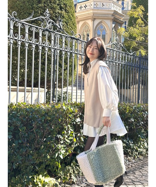 SOLA(ソラ)の「プードルグレースフラッフィートート/【仕切り付き&軽量大容量トート】(トートバッグ・レディース・スモークピンク/グリーン・FREE)」の18枚目の写真
