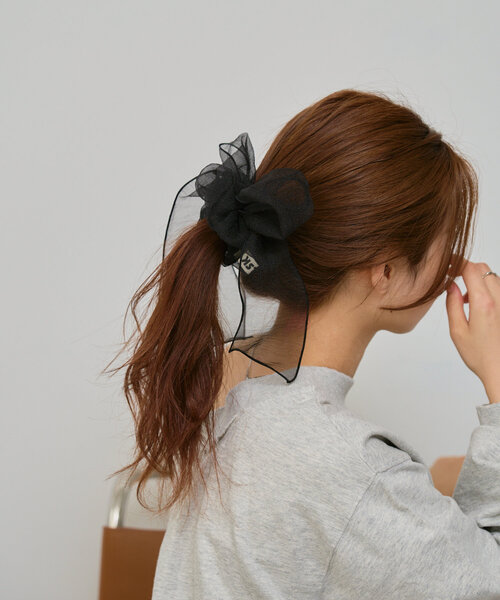 Kastane（カスタネ）の「【fiw.】シアーリボンシュシュ（シュシュ・レディース・ブラック/ホワイト・FREE）」の10枚目の写真