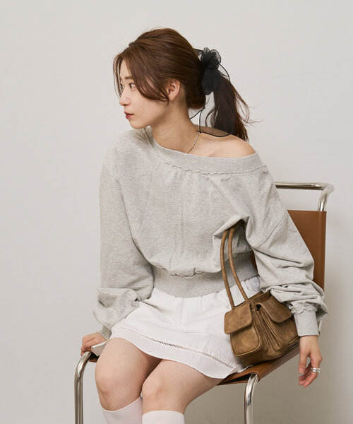 Kastane（カスタネ）の「【fiw.】シアーリボンシュシュ（シュシュ・レディース・ブラック/ホワイト・FREE）」の11枚目の写真