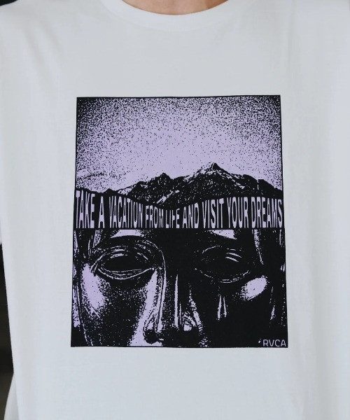 RVCA(ルーカ)の「RVCA メンズ 【KENTO】 VISIT YOUR DREAM Tシャツ 【2025年春夏モデル】/ルーカフロントプリント半袖Tシャツ(Tシャツ/カットソー・メンズ・ブラック/オフホワイト・SMALL/MEDIUM/LARGE/X-LARGE)」の5枚目の写真