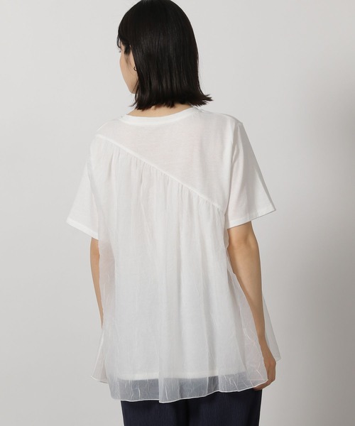 LAKOLE（ラコレ）の「アシメドッキングT / 328667（Tシャツ/カットソー・レディース・オフホワイト/ネイビー/ブラック・FREE）」の6枚目の写真