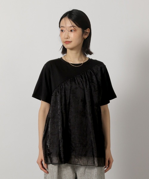 LAKOLE（ラコレ）の「アシメドッキングT / 328667（Tシャツ/カットソー・レディース・オフホワイト/ネイビー/ブラック・FREE）」の20枚目の写真