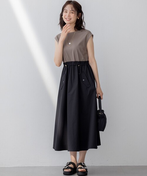 組曲（クミキョク）の「コンビネーションワンピース（ワンピース・レディース・グレー系/アイボリー系・6/5）」の10枚目の写真