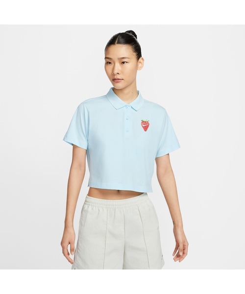 NIKE(ナイキ)の「NIKE/ナイキ WS WFFLCLUBGCEL S/Sポロシャツ(ポロシャツ・レディース・ライトブルー/ホワイト・S/M/L/XL)」の2枚目の写真
