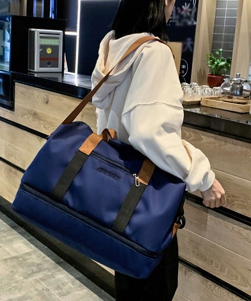 Miniministore(ミニミニストア)の「トラベルバッグ大容量旅行 ボストンバッグ(トートバッグ・レディース・ブラック/ベージュ/ネイビー/グレー/カーキ/オレンジ/パープル・FREE)」の5枚目の写真