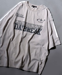 2026SS新柄 Chemical Wash Graphic Logo T-Shirt/グランジ ケミカル加工 ヴィンテージライク オーバーサイズ ゲームシャツ 半袖Tシャツ レディース メンズ