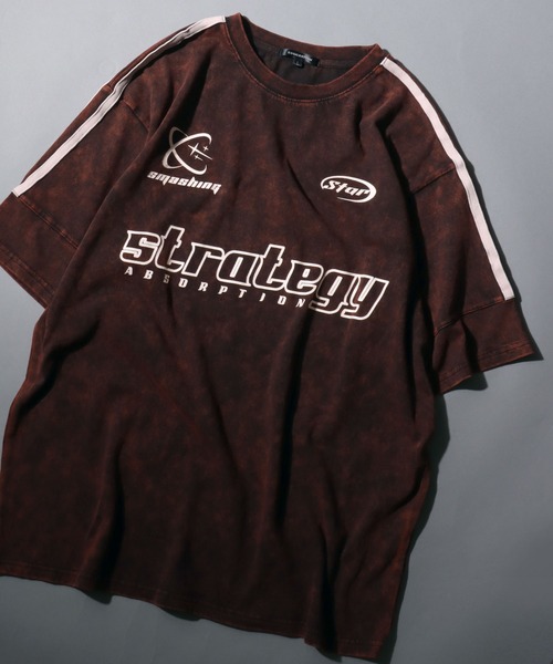 SITRY(シトリー)の「2026SS新柄 Chemical Wash Graphic Logo T-Shirt/グランジ ケミカル加工 ヴィンテージライク オーバーサイズ ゲームシャツ 半袖Tシャツ レディース メンズ(Tシャツ/カットソー・メンズ・ブラック系その他/ブラック系その他2/ブラック系その他3/ブラック系その他4/ブラウン系その他/ピンク系その他/ブラウン系その他2/ブラック系その他5/グレー系その他・M/L)」の7枚目の写真