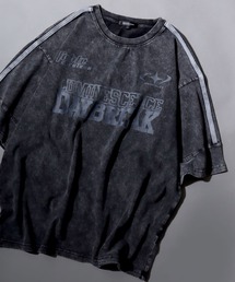 SITRY | 2026SS新柄 Chemical Wash Graphic Logo T-Shirt/グランジ ケミカル加工 ヴィンテージライク オーバーサイズ ゲームシャツ 半袖Tシャツ レディース メンズ(Tシャツ/カットソー)