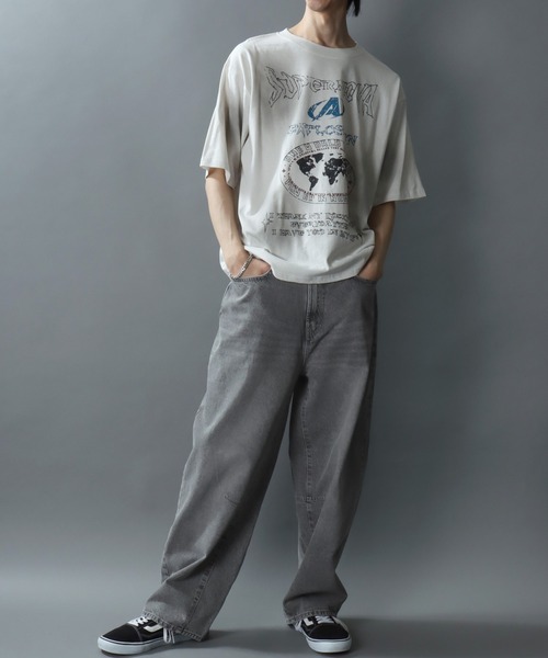 SITRY（シトリー）の「2026SS新柄 Chemical Wash Graphic Logo T-Shirt/グランジ ケミカル加工 ヴィンテージライク オーバーサイズ ゲームシャツ 半袖Tシャツ レディース メンズ（Tシャツ/カットソー・メンズ・ブラック系その他/ブラック系その他2/ブラック系その他3/ブラック系その他4/ブラウン系その他/ピンク系その他/ブラウン系その他2/ブラック系その他5/グレー系その他・M/L）」の22枚目の写真